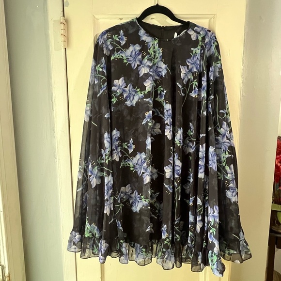 NWT Ieena for MAC DUGGAL Floral Cape Mini Shift Dress 4 - Picture 12 of 16